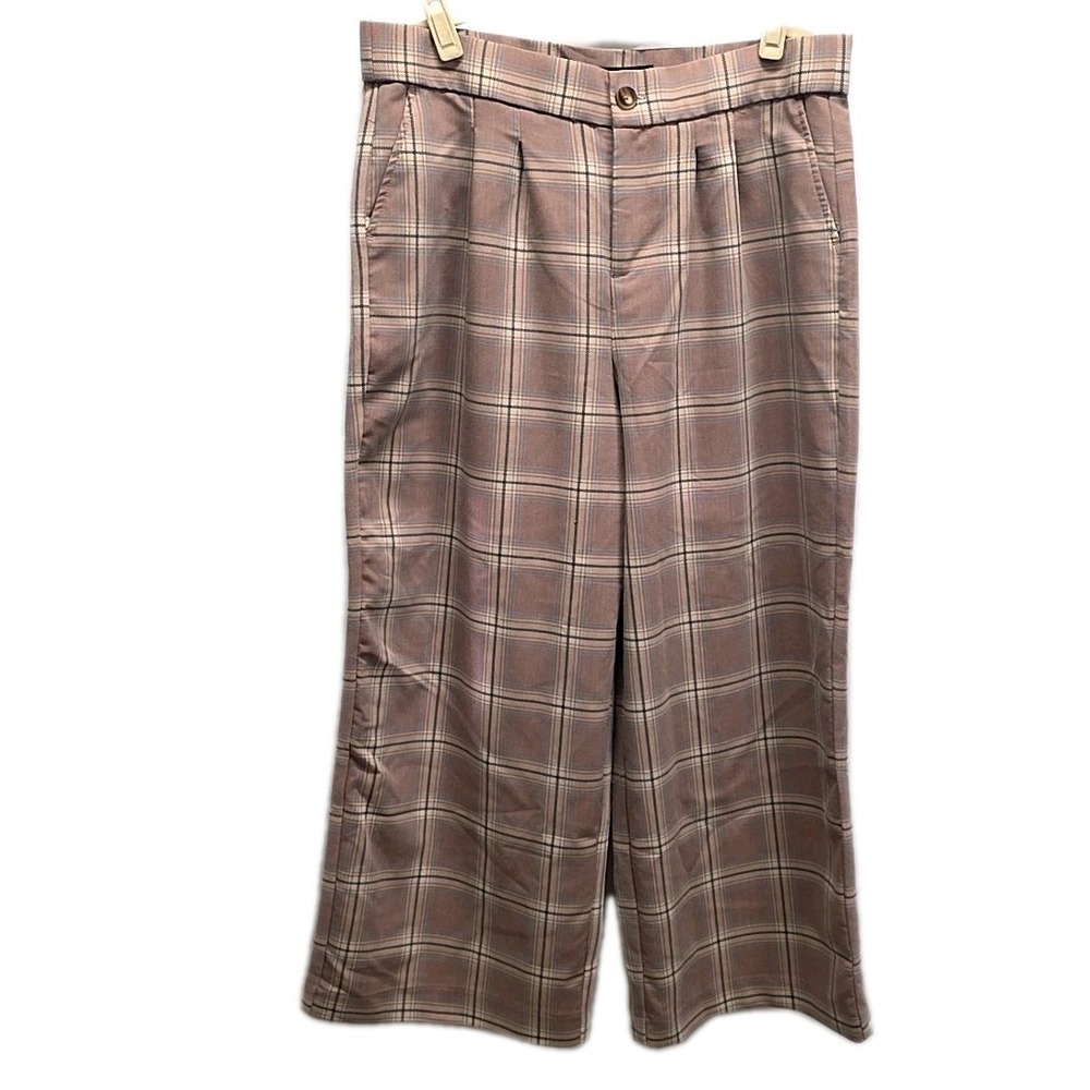 Studio by Torrid Brown Plaid Wide Leg Trouser Pants Academia sz‎ 14S Retro